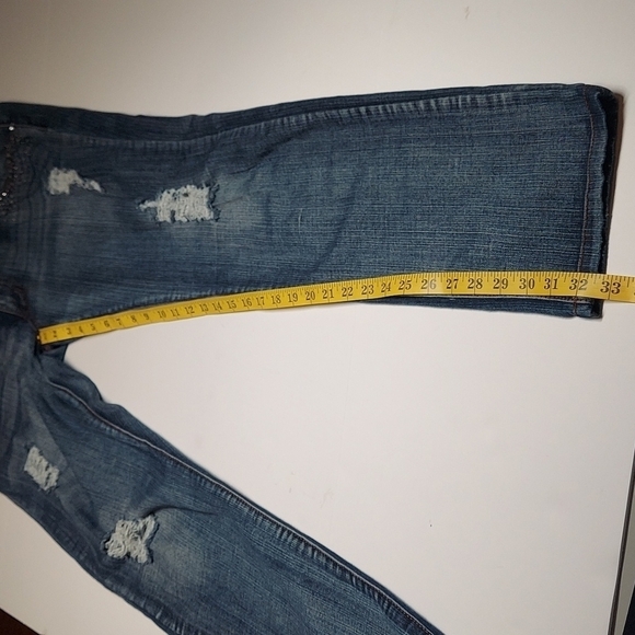 Decibel Women's Distressed Jeans with Rhinestones - Picture 8 of 11